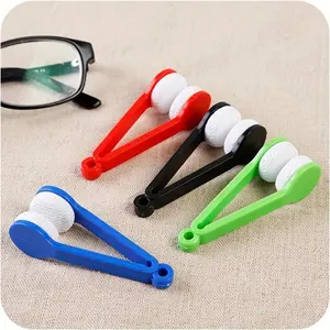 Mini Sun Glasses Eyeglass Microfiber Spectacles Cleaner Soft Brush Cleaning Tool Mini Glasses Eyeglasses Cleaning Clip