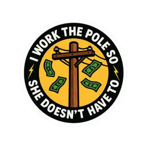 Funny Lineman Sticker Decal for Utility Worker, Pole Climber, Lineman Gift, Great for hardhat, toolbox, cooler, Hard Hat Sticker, Blue Collars Stickers