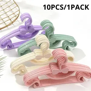10PCS Baby Clothes Racks Portable Plastic Towel Display Scarfs Hangers Windproof Children Coats Hanger Clothing Organizer Home Organizer