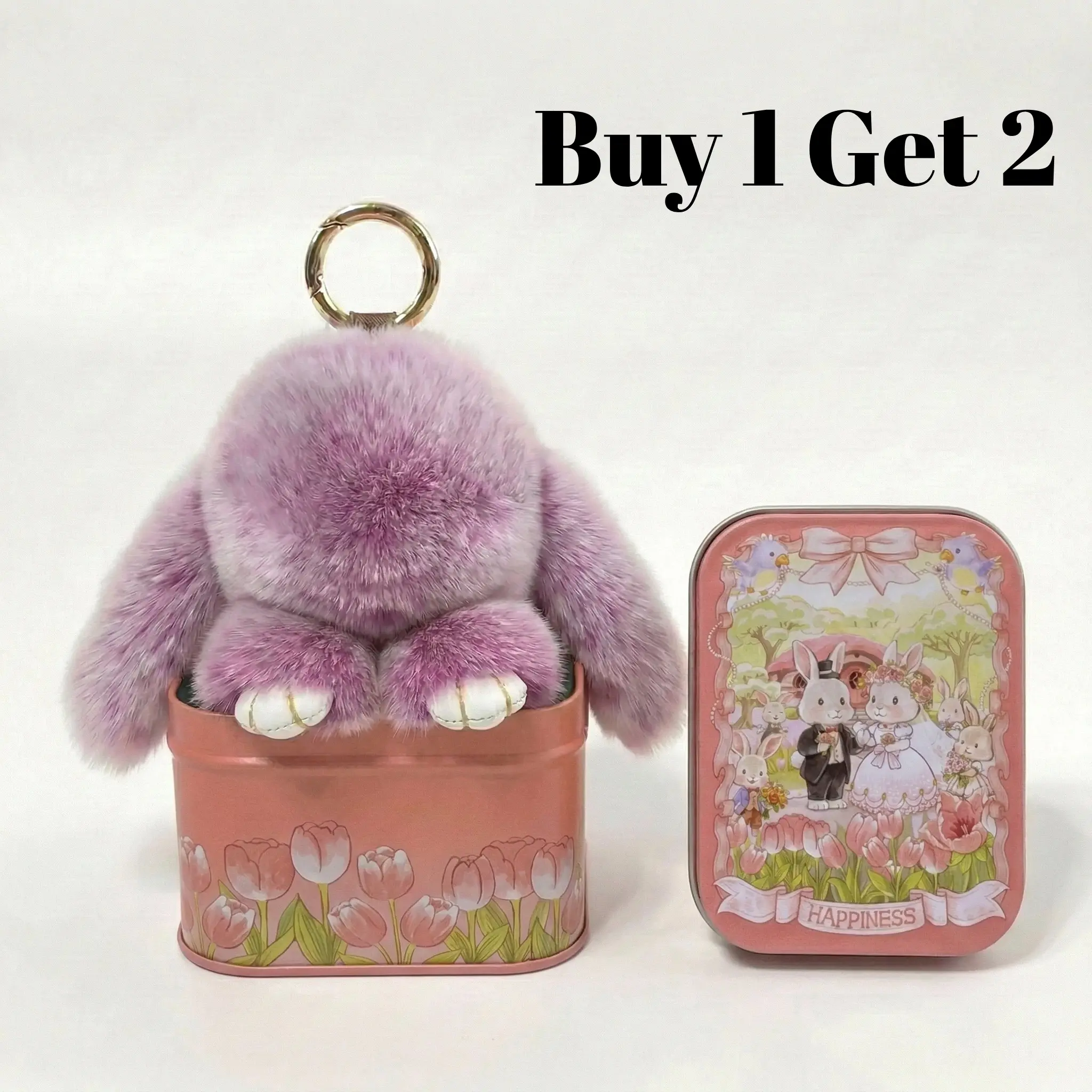 Buy 1 Get 1 Free! Other 2026 New Handmade Fluffy Bunny Keychain
