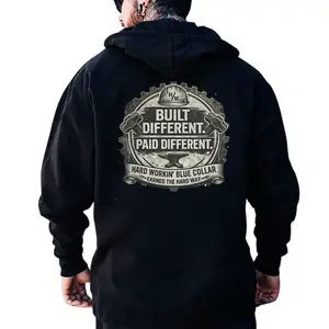 Built Different Paid Different Shirt – Blue Collar Graphic Tee for Hard Working Men, Construction Workers & Mechanics
