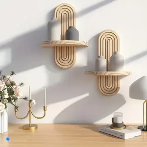 The log-colored wall-mounted shelf features a natural wood design, serving both storage and display purposes in living rooms and bedrooms, effortlessly adding a touch of natural artistry to your living space.