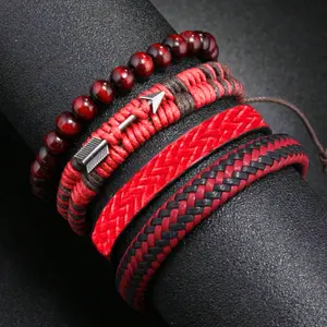 Set of 4 Fashion Arrow Shaped Decorative Bracelets for Men for Everyday Decoration for Stylish Look