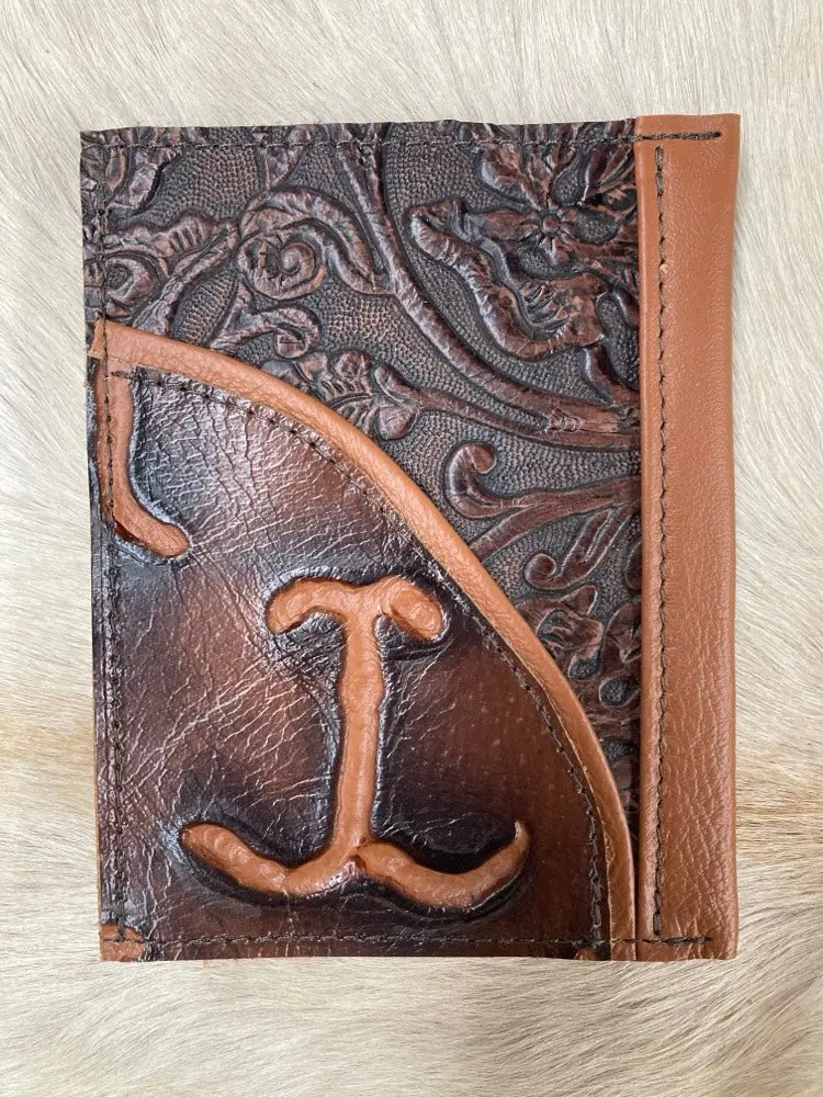 3" x 5" Brown Embossed Western Floral and  Notebook