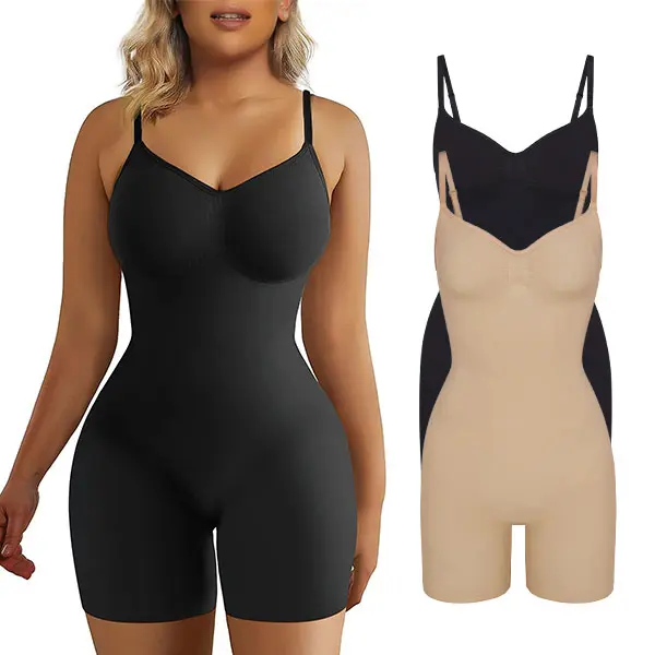 SHAPERX Tummy Control Seamless Shapewear Full Body Women's Bodysuit Ultra Stretch Fabric Customizable Fit Breathable Mesh Design Comfortable Fit