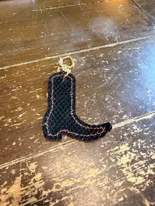 Snake skin pattern boot keychain