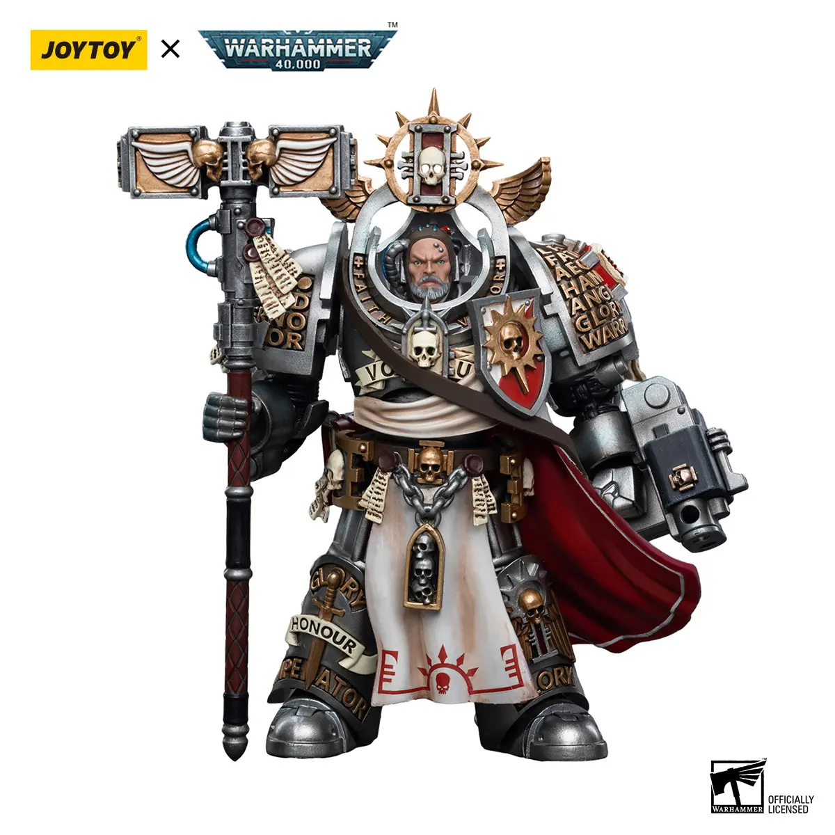 Joytoy 1/18 Grey Knights Grand Master Voldus Collectible Non-Toxic Action Figure (JT6335) with Dust Accessories, Soft Brush, Display Box, Small Components - Ideal for Collectors, Collectible Action Figure, Non-Toxic Action Figures