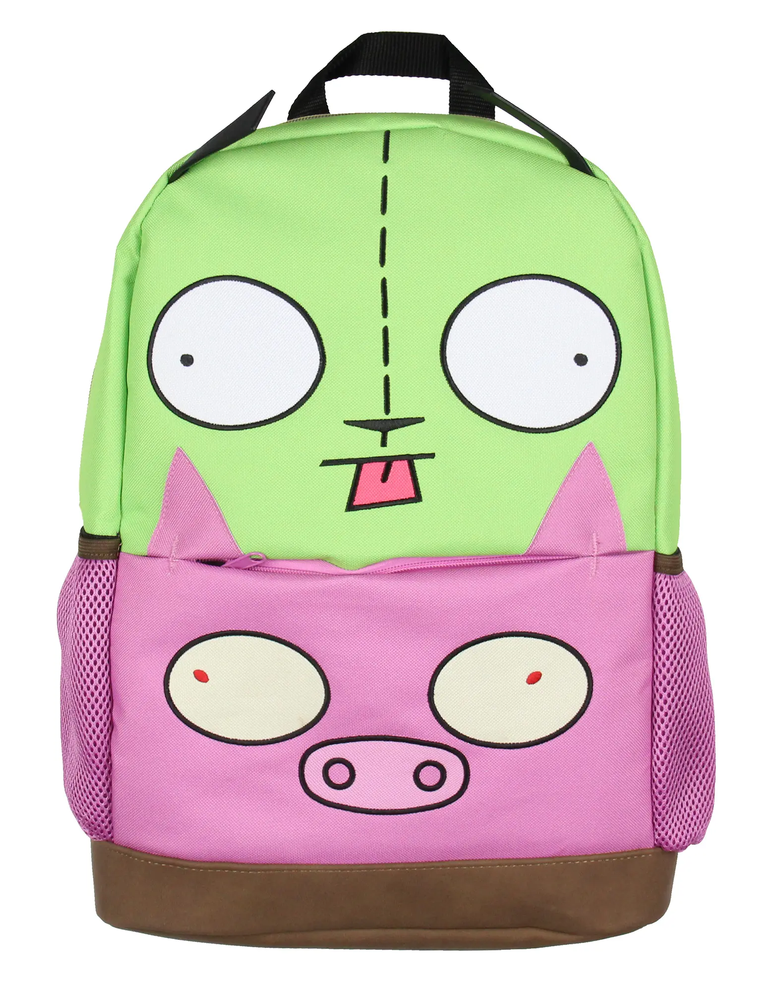 Invader ZIM TV Show Gir And Pig Character Faces Bag Tote Backpack For Daily Use 16"