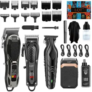 LED Digital Display Rechargeable Complete Mens Hair Cutting Gift Kit