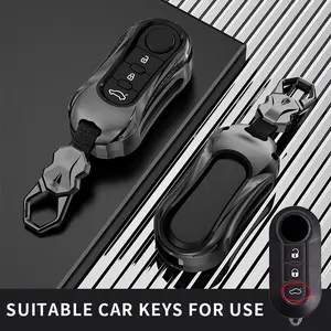 Fiat 500 Key Fob Cover Car Key Protector Zinc Alloy Material Durable Stylish Design Perfect Fit for Fiat 500 Car Key Accessories