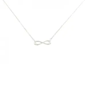 Pre-owned Tiffany & Co. Sterling Silver 925 (Ag925) Small Leather Goods Tiffany Infinity Mini 925 Silver Necklace