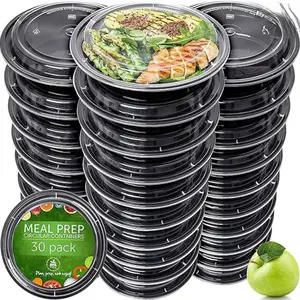 30 Pack Meal Prep Containers - 30 Pack of 24 Oz 100% BPA-free Plastic Food Storage Containers with Lids - Reusable Plastic Containers with Lids -