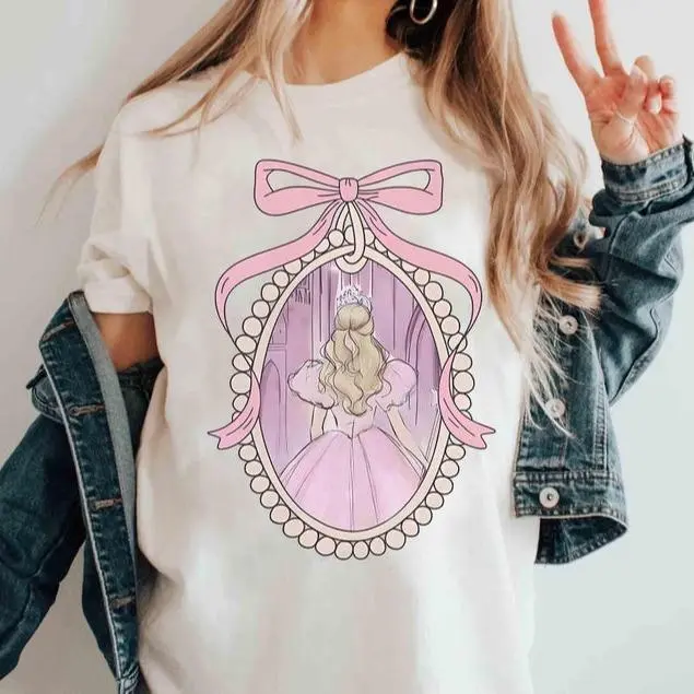 Coquette Bow Wicked Movie Inspired Pink & Green Couple Graphic Tshirt, Changed For Good Shirt, Wizard Of OZ, Wicked Birthday Girl Gifts Tee, Top Womenswear