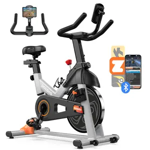 pooboo Exercise Bike, Adjustable Magnetic Resistance Silent Belt Drive, Home Cardio Gym Indoor Bike, 350lbs Fitness Stationary Bike, Monitor with Pulse and Ipad Mount, Comfortable and Soft Seat, Built-In Bluetooth Sensor