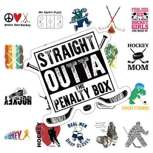 Hockey Themed Sticker, 60pcs/set Self Adhesive Decorative Stickers, DIY Decals for Water Bottle, Laptop, Phone Case, Scrapbooking, Journal Making, Cover