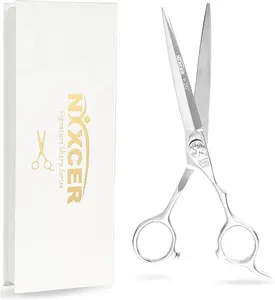 Nixcer Professional Series - 6.25" Arc Convex Edge Blade With Sharpness Hair Cutting Scissors C440 Japanese Steel, Featuring Long-Lasting Sharpness.