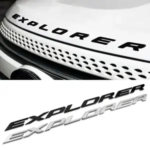 Chrome Black 3D ABS EXPLORER Letters Car Front Hood Bonnet Emblem Badge Sticker Car Styling Accessories