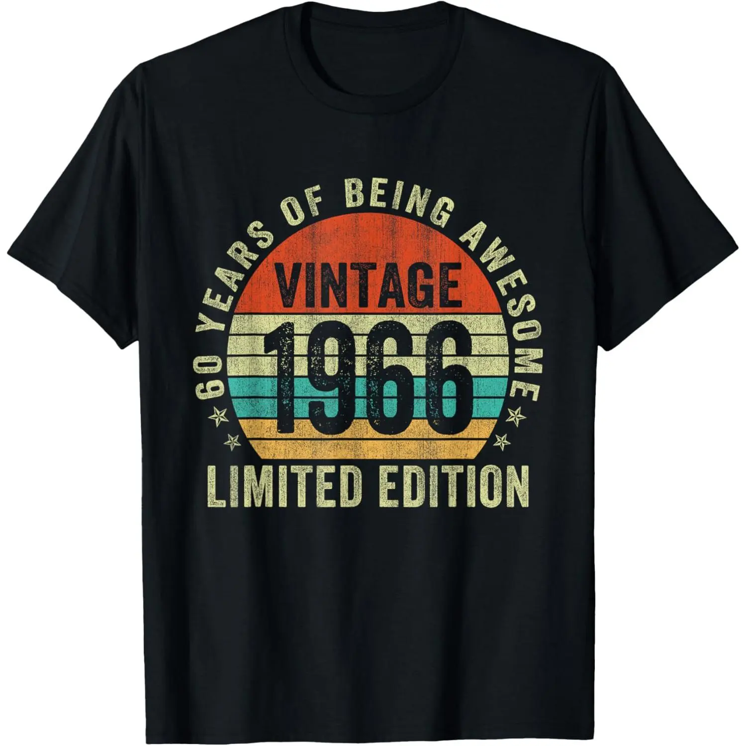 100% Cotton Vintage 1966 Limited Edition 60th Birthday Gifts 60 Year Old T-Shirt
