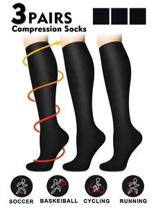Compression Socks 15-20mmhg Wide Calf, Sporty Tight-Fitting Design, Boost Circulation & Running Performance, Ideal for Nurses & Pregnant Women
