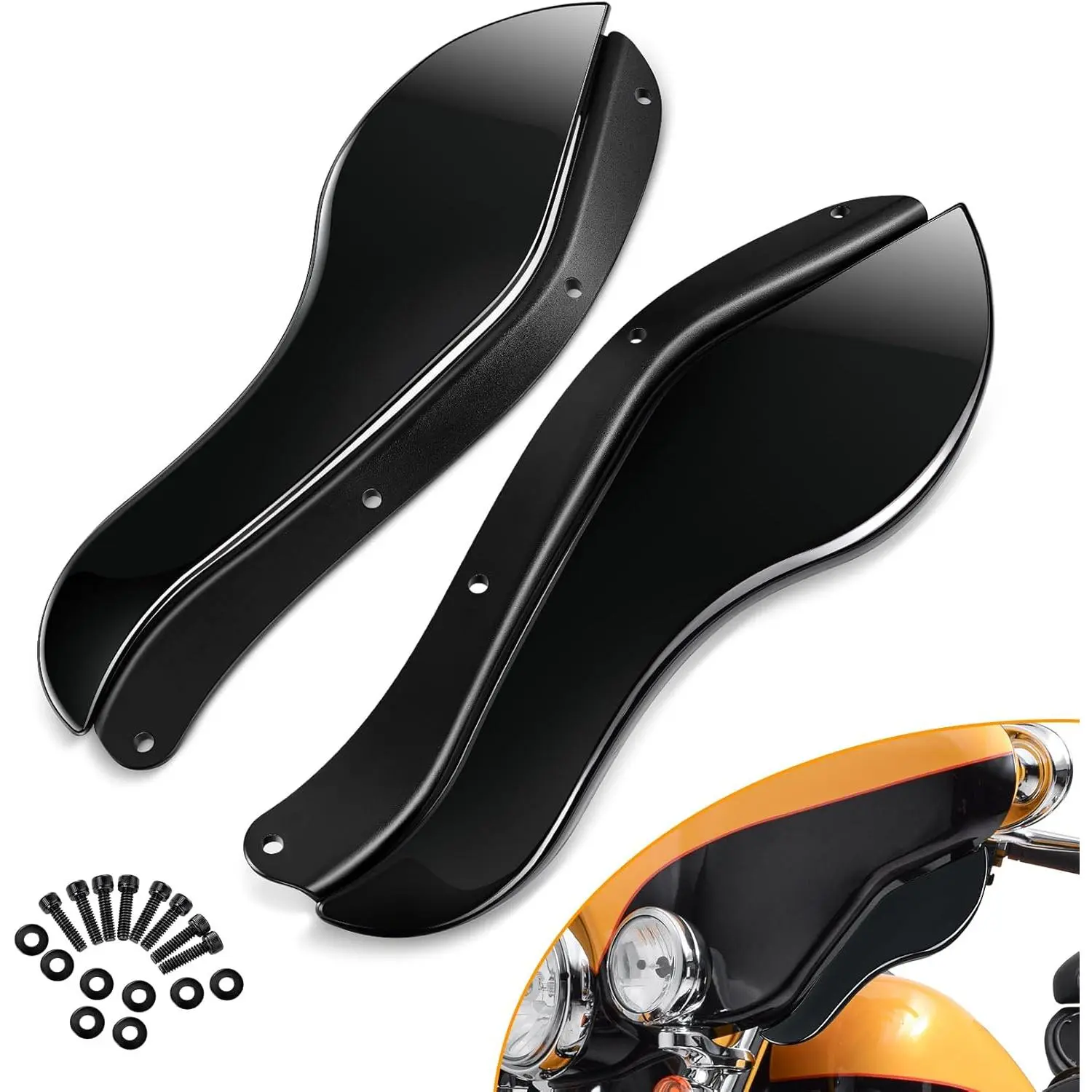 PBYMT Fairing Air Deflectors Side Wings Windshield Adjustable Wind Deflectors Compatible for 2008-2013 Harley Electra Glide Street Glide Trike, Electra Glide Standard