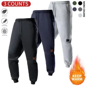3 Pack Men’s Pants with Elastic Cuffs, Drawstring Waist, Casual, Casual Sports, Sporty Ribbed Cuffs, Comfortable Fit Pants, Activewear Bottoms, Retro Sports, Breathable Material, Jogger Trousers, Fitness Enthusiasts, Sweatpants Men, Casual Comfortable Fit