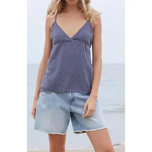 John Galt Women's Navy Polka Dot Edith Tank Top