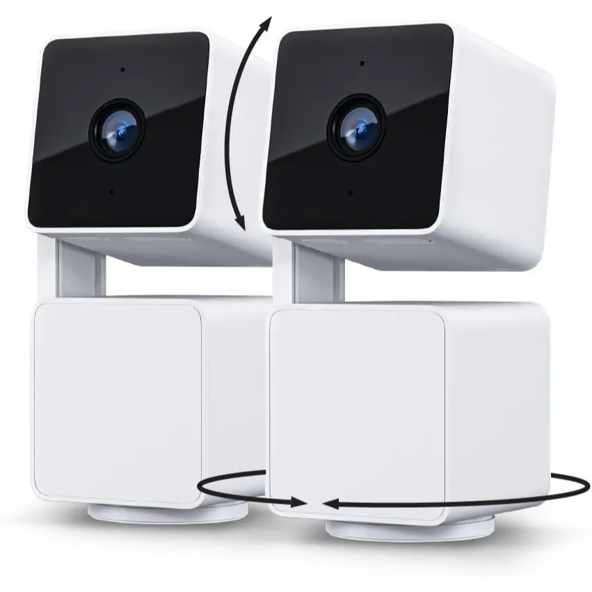 WYZE Cam Pan v3 2-Pack, Indoor/Outdoor 1080p Security Camera with 360 Pan and 180 Tilt, Color Night Vision, IP65, Motion Tracking, Two-Way Audio