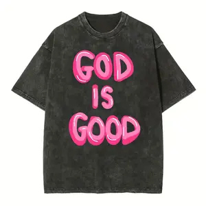 "Unisex T-Shirt" "God is Good" "Christian Faith Graphic Tee" "Vintage Washed Distressed Tshirt" "Religious Inspirational Quote Casual Top" "Oversized Cotton Short Sleeve Shirt" "Christmas Gift" "Valentine's Day Gift"