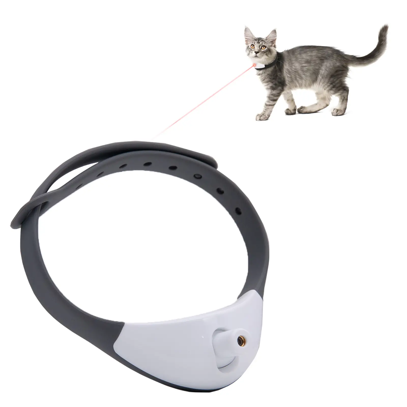 Automatic Cat Toys with LED Laser Light, Upgraded Lengthened Light Head, Interactive Toys for Indoor Cats, Wearable Electronic Laser Collar for Kitten