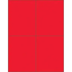212 MAIN Permanent Acrylic Mailing Labels - Fluorescent Red Rectangular, 4.25x5.5 in, Compatible with Label Creators & Laser and Ink Jet Printers, 400-Pack