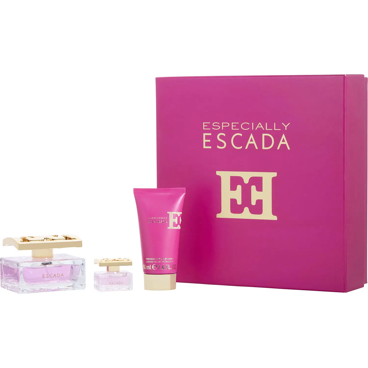 Escada Especially Set-Eau De Parfum Spray 1.6 Oz & Precious Body Moisturizer 1.6 Oz & Eau De Parfum 0.21 Oz Mini For Women