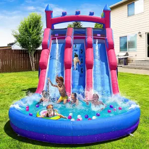 Inflatable Water Slide for Kids with Big Splash Pool, Water Slides for Kids Backyard Water Slide and Swimming Pool Summer fun Splash Party Activities