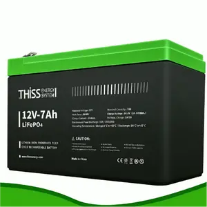 12V 7Ah LiFePO4 Battery Rechargeable 5000+ Cycles Deep Cycle with BMS Ideal for Small UPS Lighting Solar Power Fish Finder Kids Ride On Car