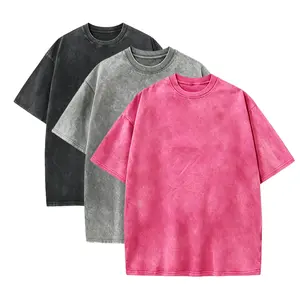 3 Pack Vintage Acid Wash Oversized Cotton Tees Heavyweight Baggy Casual Gym Shirts