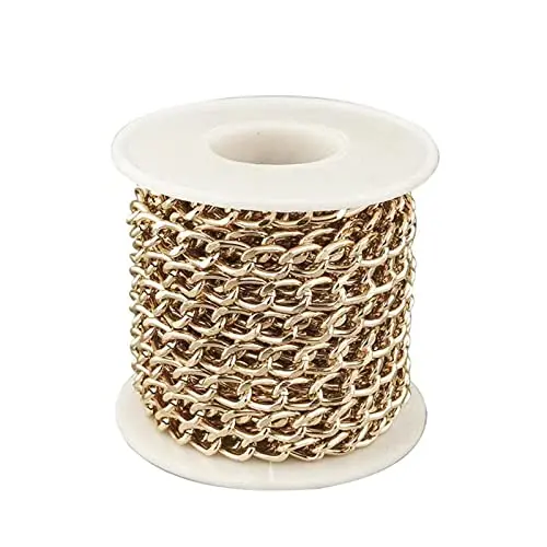 16.4 Feet Aluminum Curb Chains 10x6.5x1.8mm Twisted Links Cross Cable Chains Silver Plated with Spool for Pendant Necklace Jewelry Making, 10x6.5x1.8mm-Silver 16.4 Feet Aluminum Curb Chains 10x6.5x1.8mm Twisted Links Cross Cable Chains Silver Plated with Spool for Pendant Necklace Jewelry Making, 10x6.5x1.8mm-Silver