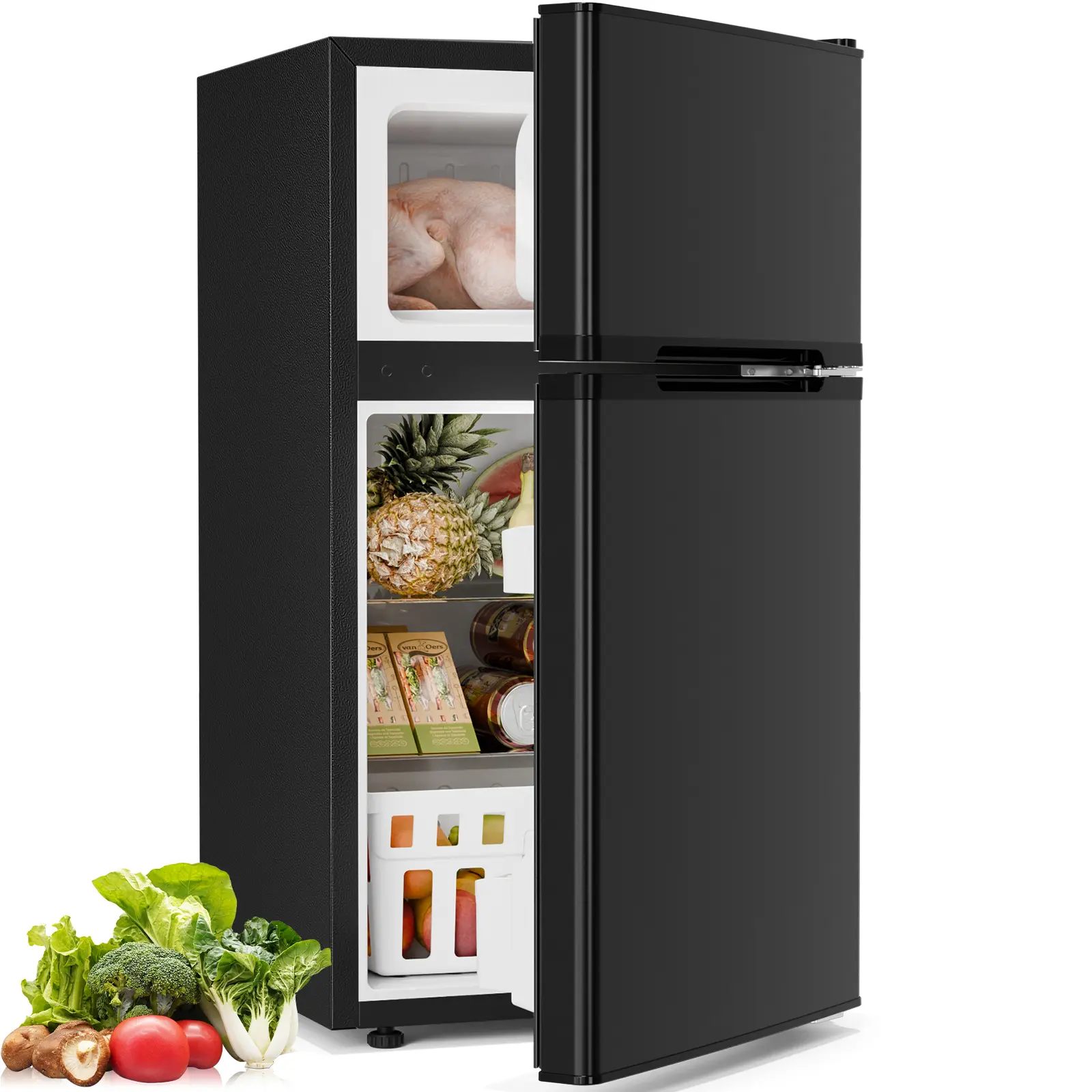 Antarctic Star 3.2 Cu.Ft. Mini Refrigerator with Freezer, Double Door Compact Fridge with Adjustable Removable Shelves, for Dorm/Apartment/Office/Basement Antarctic Star 3.2 Cu.Ft. Mini Refrigerator with Freezer, Double Door Compact Fridge with Adjustable Removable Shelves, for Dorm/Apartment/Office/Basement