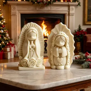 Prayer Angel Candle Mold, Angel Girl Embossed Candle Mold, DIY Craft Silicone Mold for Scented Candles, Candle Making, Gypsum, Clay, Concrete Decorations, Soap Molds