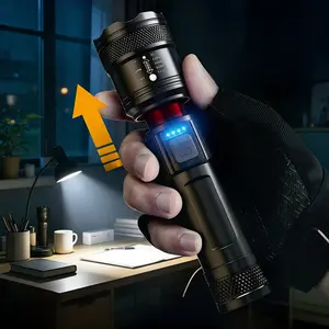 LED Flashlight, Powerful Super Bright Tactical Rechargeable LED Flashlight Handheld Torch for Emergencies, Hiking, Camping, Rechargeable