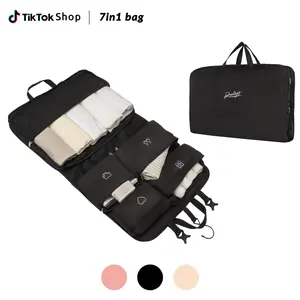 Seven Pockets Travel Bag,Weekender Bags for Women&Men,Handbag With Hanging Hook,Carry on Overnight Bag,Expandable Foldable Luggage Suitcase,Multi-Functional Storage,Ideal for Business Trips&Vacation