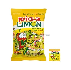 Pica Limon Salt & Limon Spicy Mexican Candy Powder (100 Count) Snack Bonbon Lemon Candies Flavor Sweet, Dulces Mexicanos, Savory