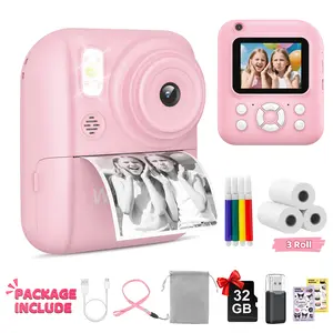 Kids Camera Instant Print, 1080P Selfie Digital Camera for Kids, Portable Toddler Toy, Kids Polaroid Instant Camera with 3 Rolls of Paper, Christmas Birthday Gifts for 3-12 Year Old Girls Boys