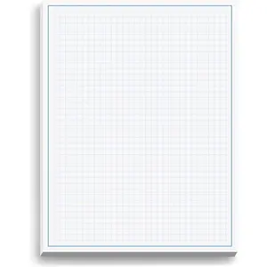 Graph Paper Pad for Blueprint Drawings, Drafting, Engineering Drawing, and Planning - Graph Paper 8.5x11 Blueprint Quadrille Grid Paper Pads with Blue Lines, High Brightness 50 Sheets (1-Pack)