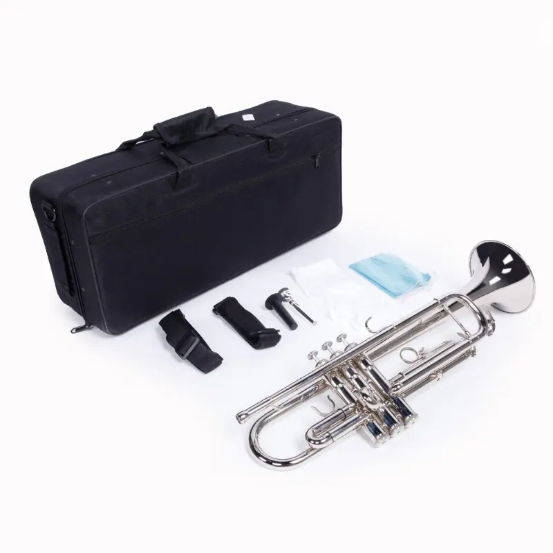 High-Quality Drop B Trumpet Gloves Set - Adjustable, Nickelplated Silvery Design, Centered Sound Enhancement, Easy-to-Play Accessory for Trumpet Players (Wind Instruments & Accessories)