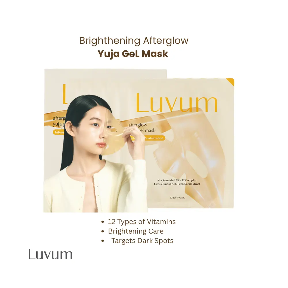 [Luvum Official] Afterglow Yuja Gel Mask, Vitamin C, Overnight Hydrogel Mask, 4+1 Pack