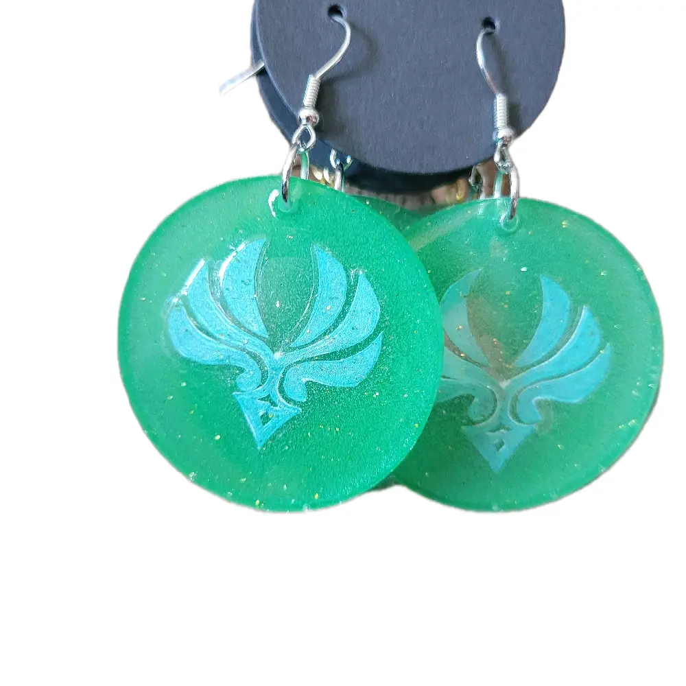 From the Art Genshin Impact Anemo Element Hook Earrings