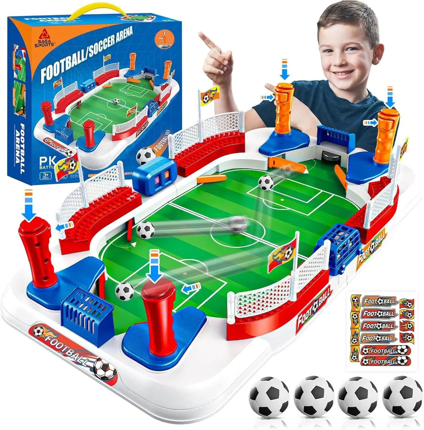 Skirfy Mini Foosball Table Toy with Integrated Pinball Machine, Soccer Set for 6-12 Year Old Boys, Parent-Child Interactive Arcade Board Game, Birthday Gift for Family Fun, Boy Kid Toys