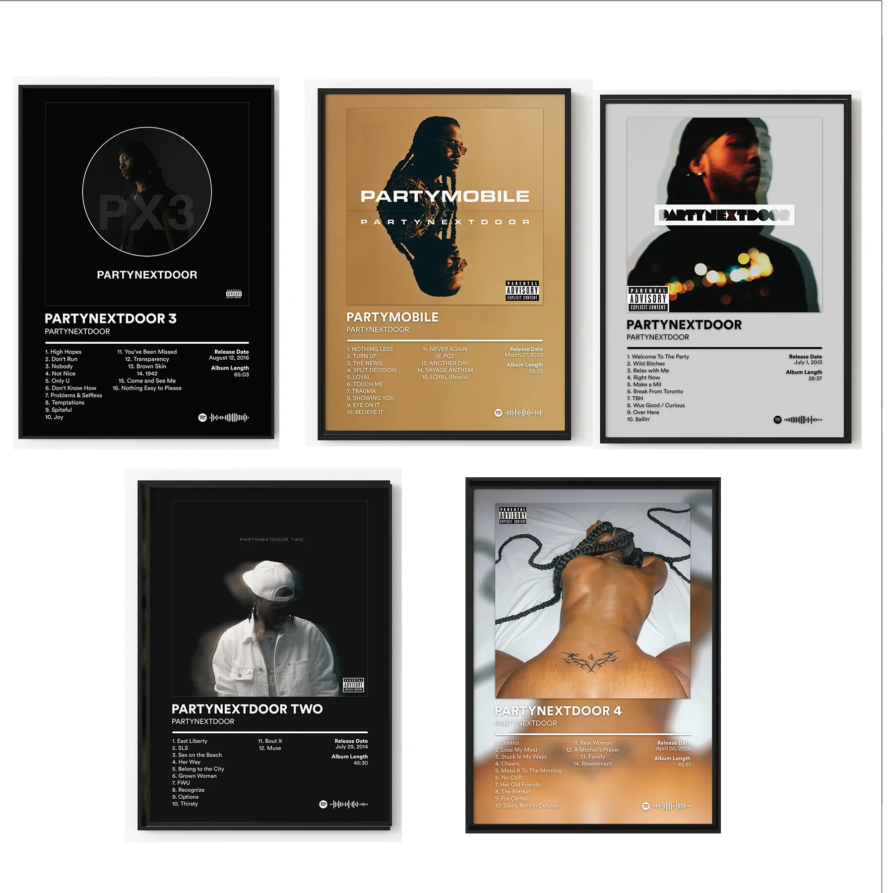 PartyNext-Door Rapper Album Cover Wall Art Poster HD Print Unframed Aesthetic Room Home House Modern Wall Decor Trendy Gift.