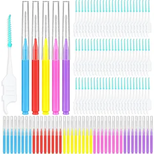 270Pcs Interdental Brush 6 Sizes Braces Brush Soft Bristles 360° Bendable Floss Heads Dental Brushes Between Teeth Gum Braces Cleaning Kit Oral Tooth Cleaning Tool