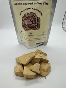 Layered Yellow Clay Chunks 100% Natural Zero Additives Edible Cosmetic Grade Slightly Sticky When Wet Kaolin Clay