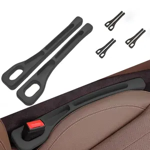 Car Seat Gap Filler Organizer - No Drop Seat Guard, Side Gap Filler for Car, SUV, and Trucks, 2 Pack, Black - Prevents Items from Falling, Extra Storage Space, Easy to Install, Durable & Eco-Friendly